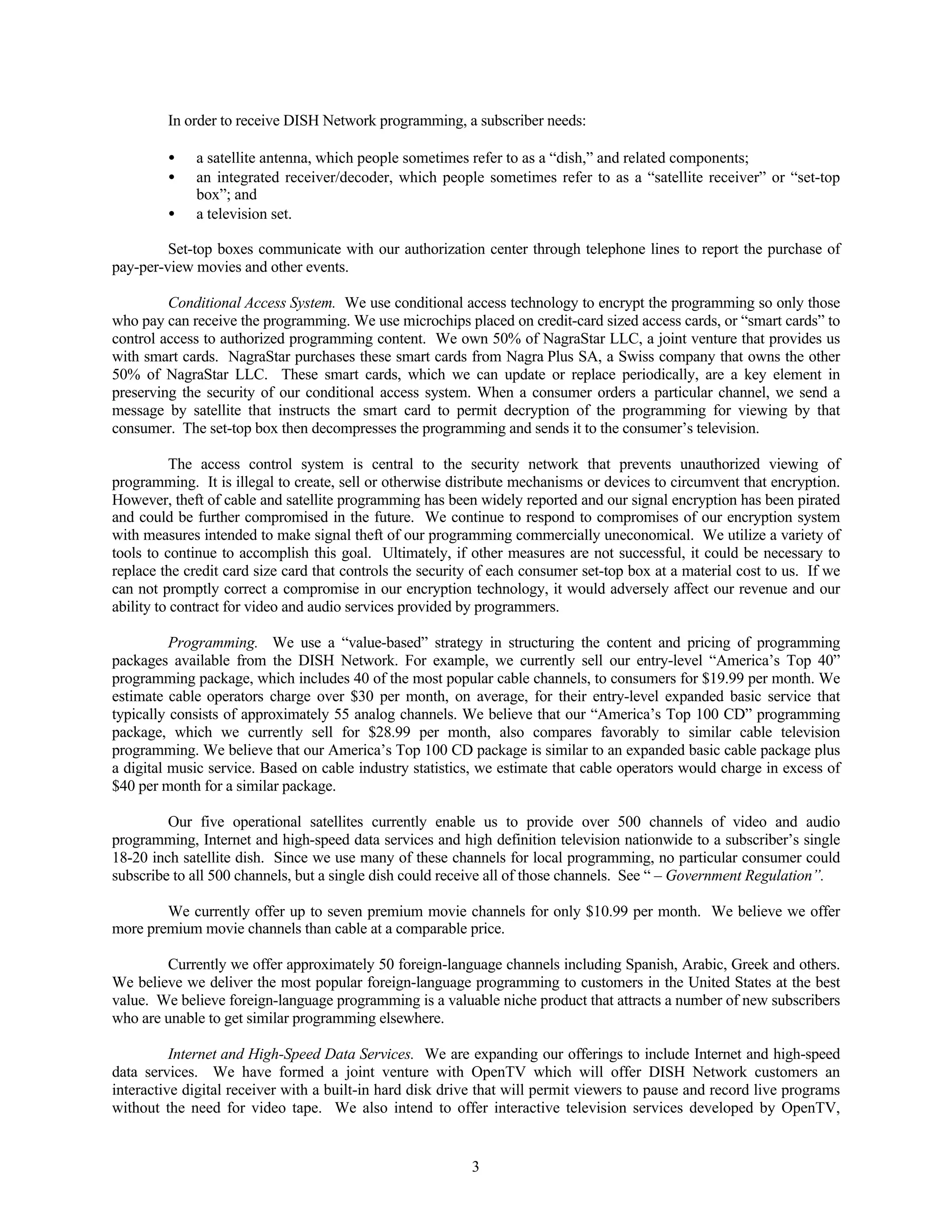 dish network annual reports 1999