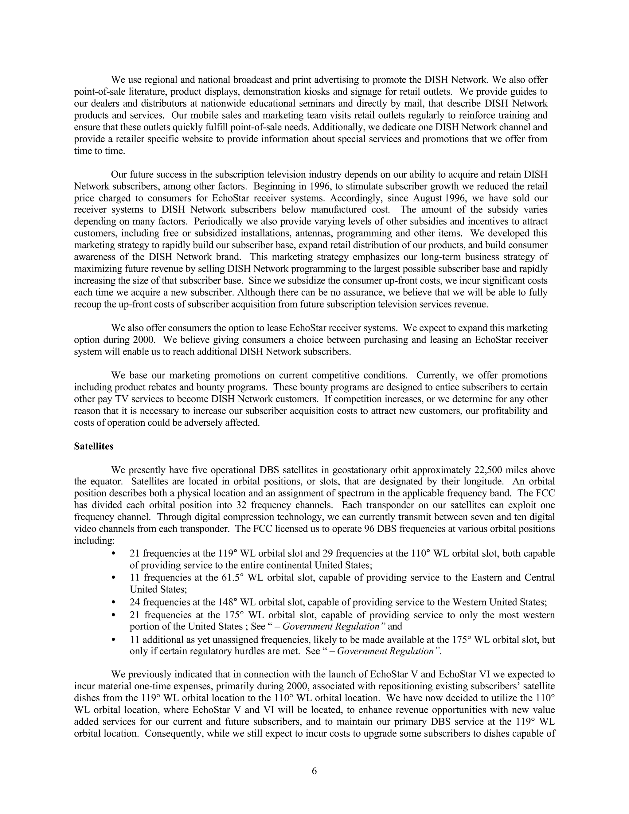 dish network annual reports 1999