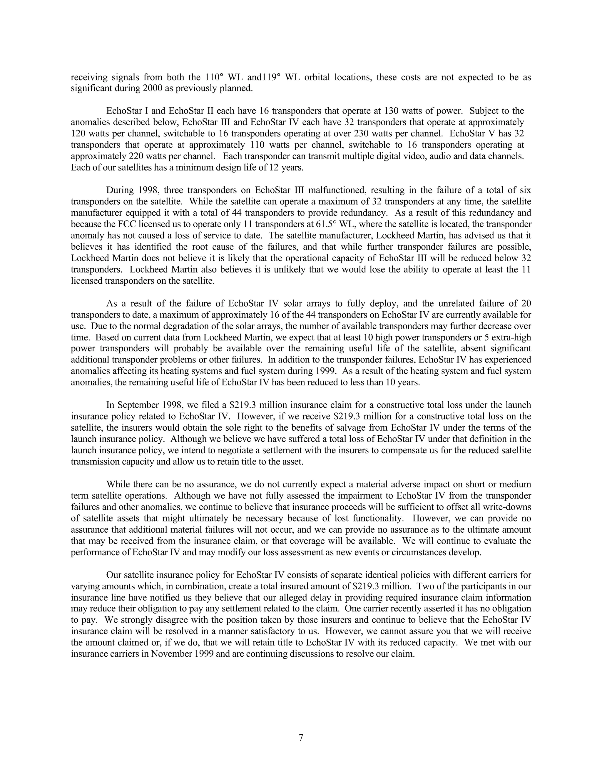 dish network annual reports 1999