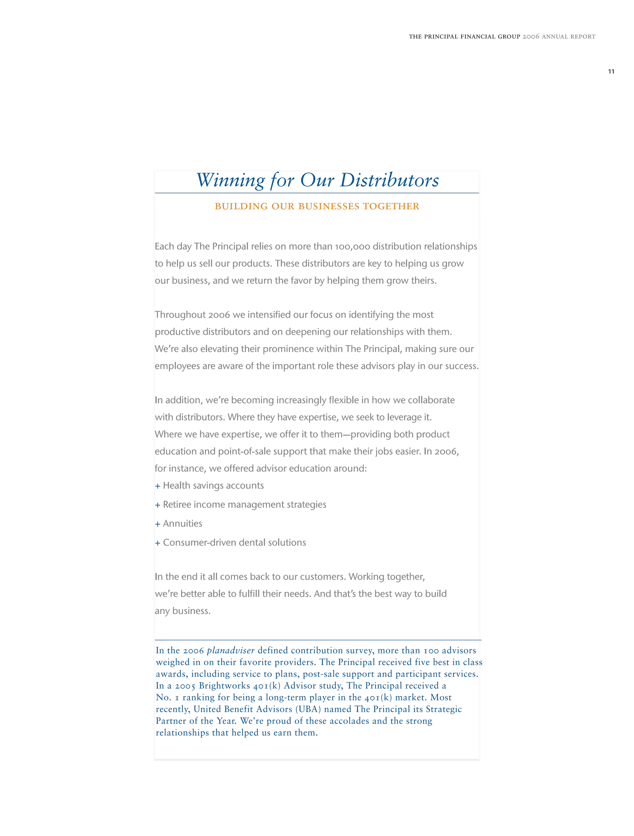 principal financial 2006 annual report