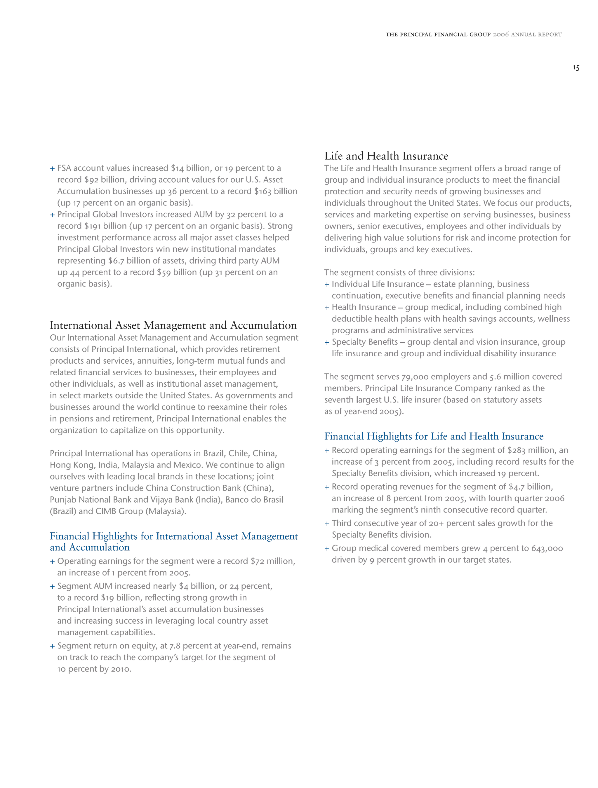 principal financial 2006 annual report