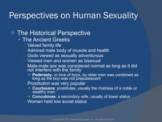 Perspectives on Human Sexuality <ul><li>The Historical Perspective </li></ul><ul><ul><li>The Ancient Greeks </li></ul></ul...