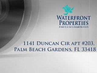 1141 Duncan Cir apt #203,
Palm Beach Gardens, FL 33418

 