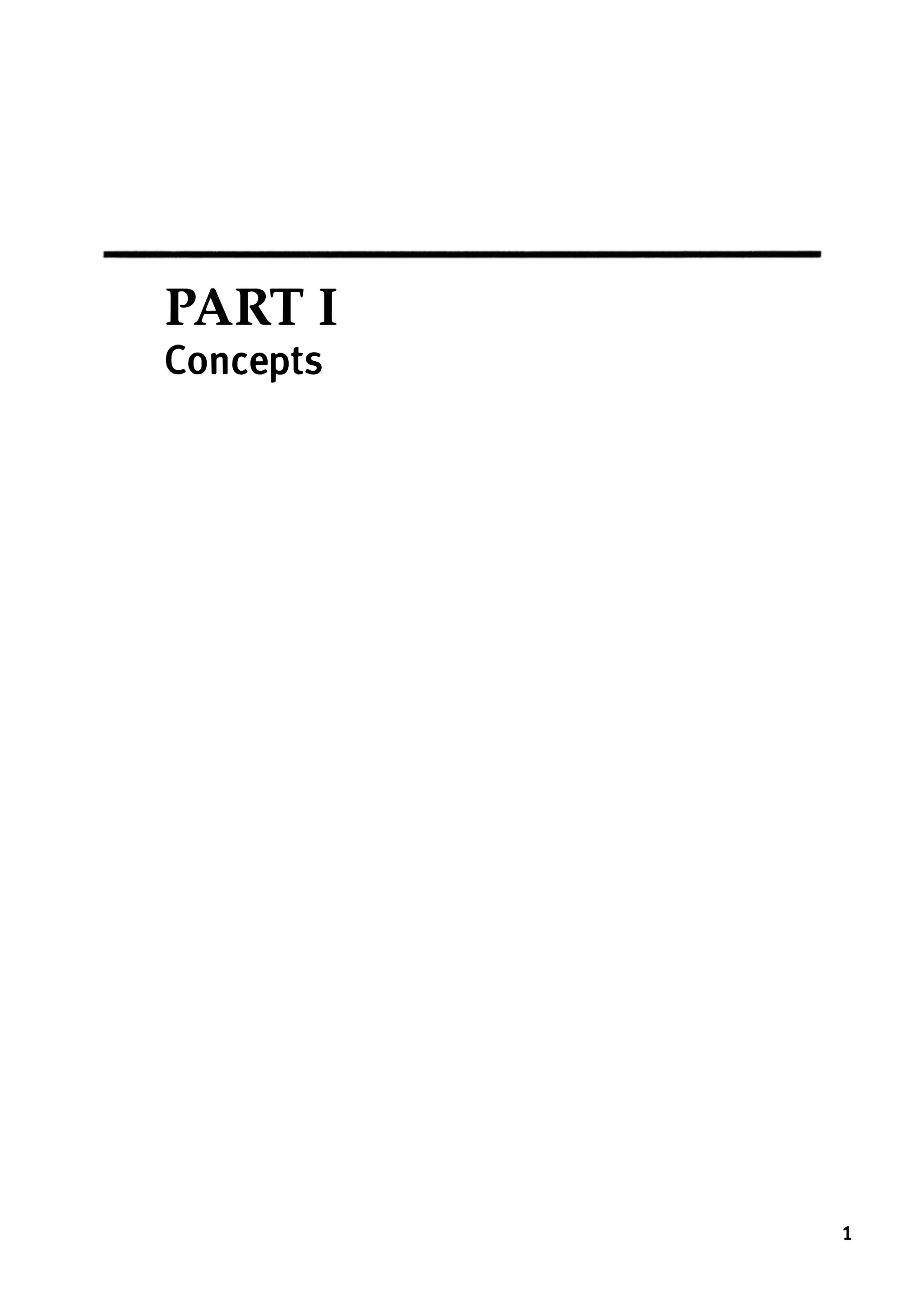 PART I Concepts 1 