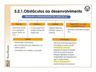 5.2.1.Obstáculos ao desenvolvimento5.2.1.Obstáculos ao desenvolvimento
GrupoGeografia
 