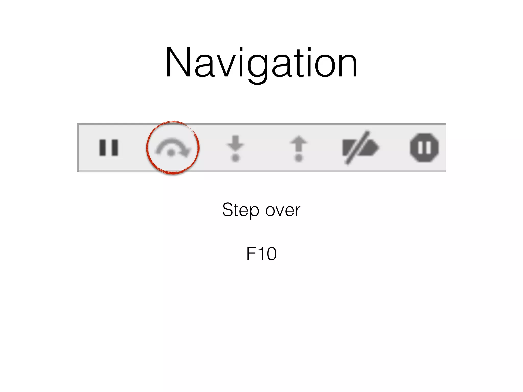 Navigation
Step over
!
F10
 