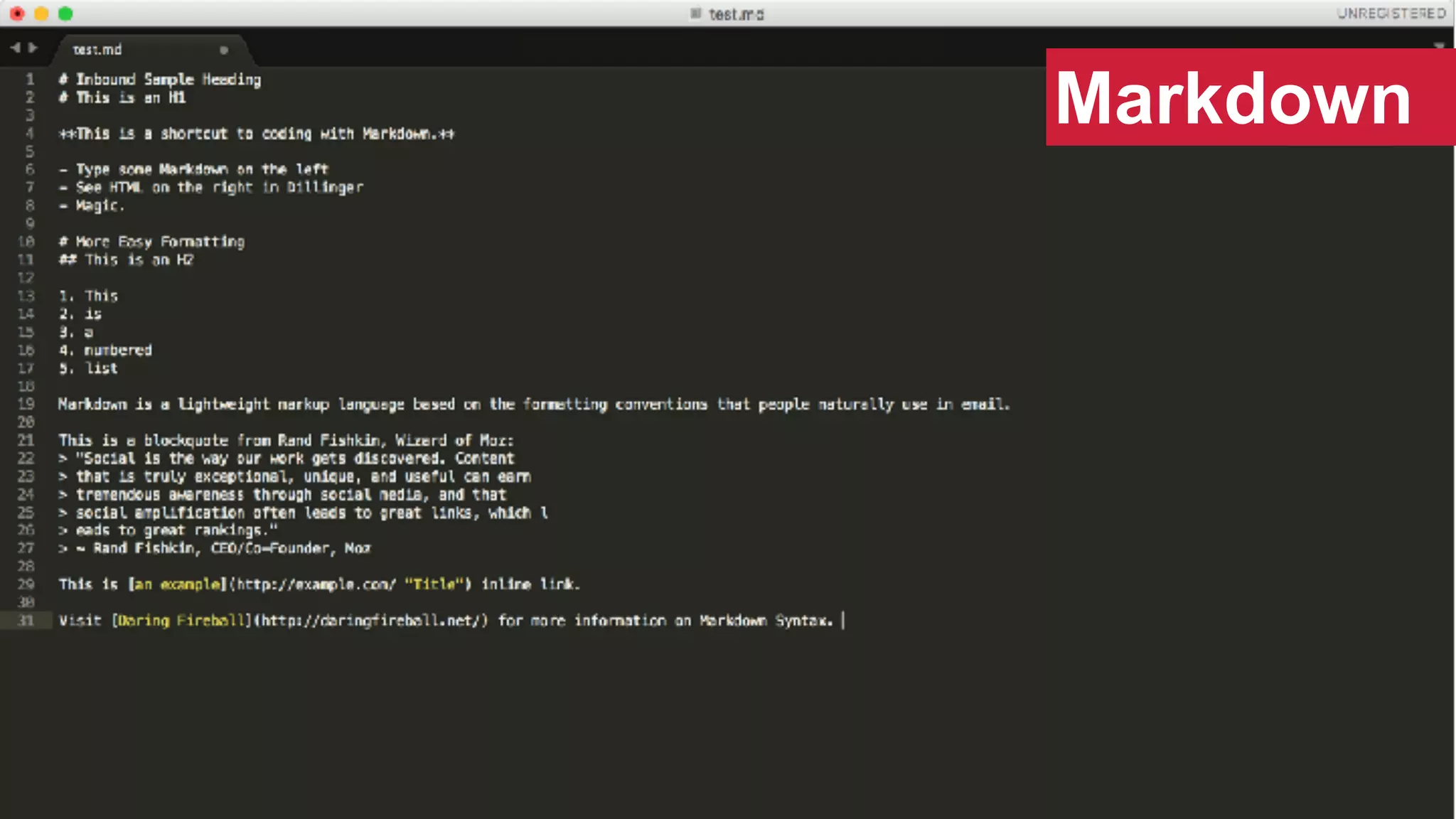 @SWallaceSEO | #INBOUND17
Markdown
 