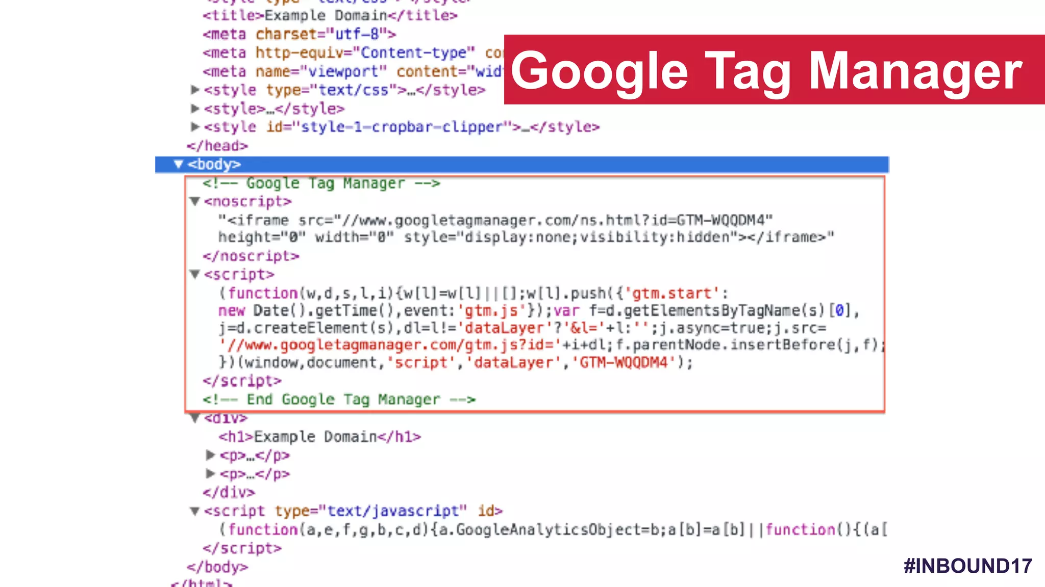 @SWallaceSEO | #INBOUND17
Google Tag Manager
 