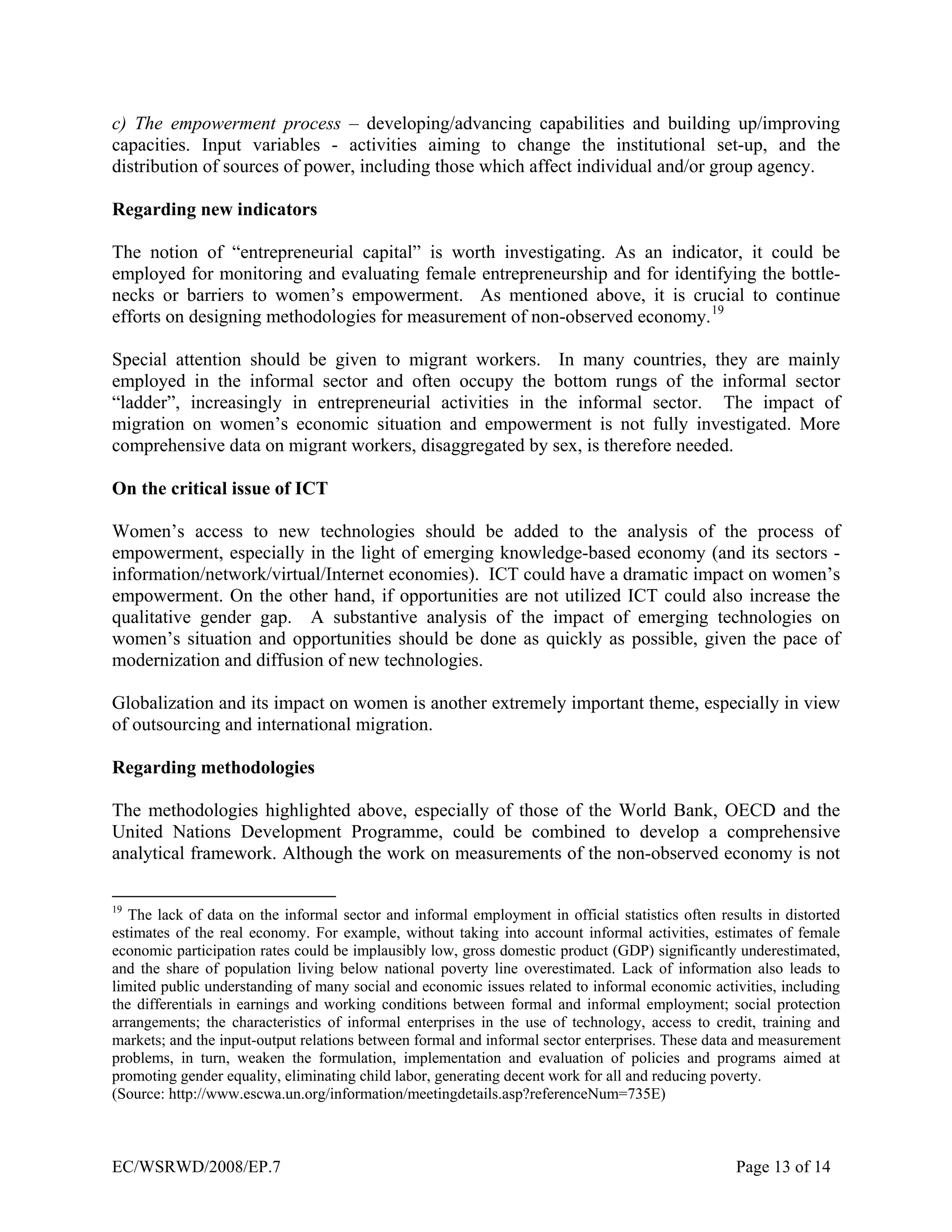 Women’s economic empowerment