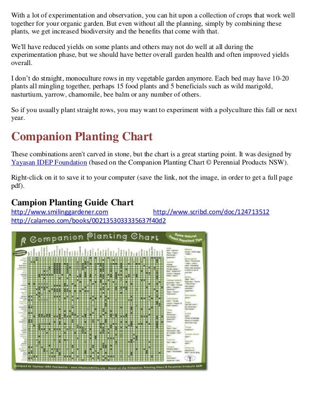 Perennial Companion Planting Chart