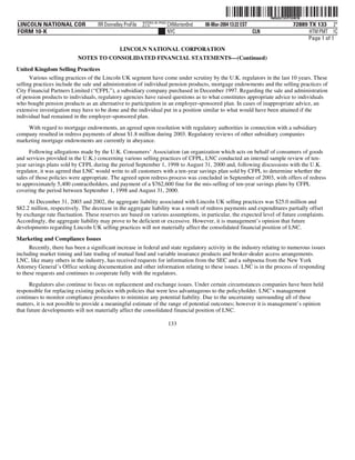 lincoln national 10k03