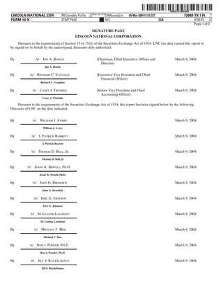 lincoln national 10k03