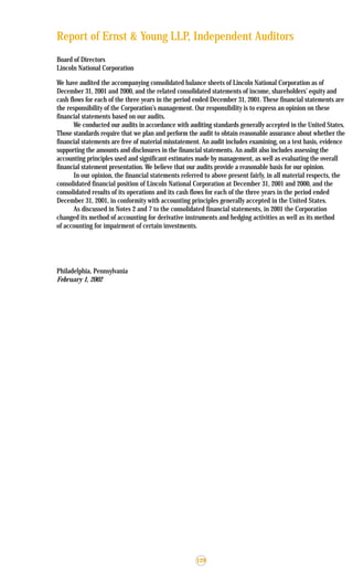 lincoln national 2001ar