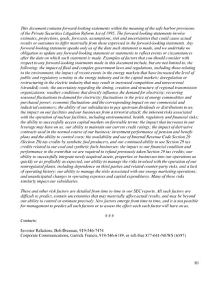 progress energy Q2 04 earnings release