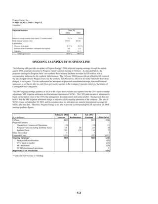 progress energy Q2 04 earnings release