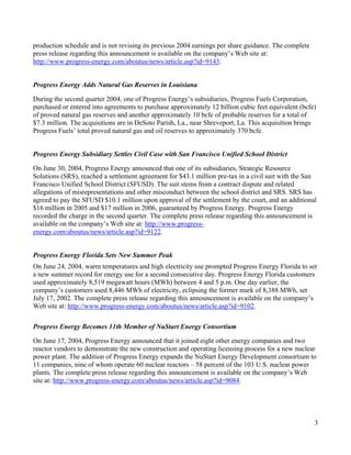 progress energy Q2 04 earnings release