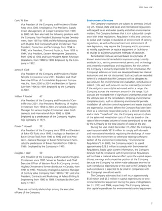 baker hughes  Annual Report 2002