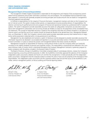 baker hughes  Annual Report 2002