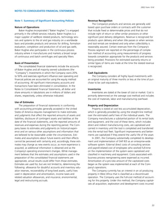 baker hughes  Annual Report 2002