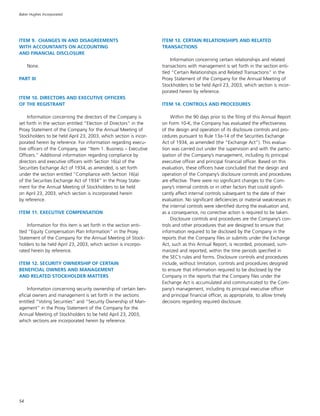 baker hughes  Annual Report 2002