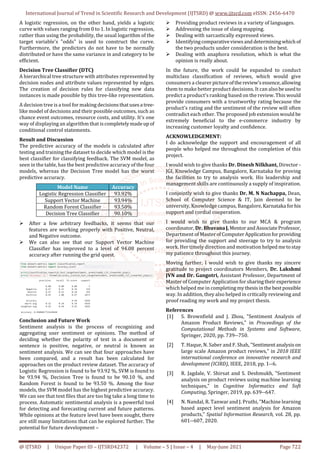 Amazon Product Review Sentiment Analysis with Machine Learning | PDF