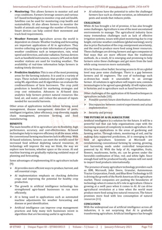 Artificial Intelligence in Agriculture | PDF