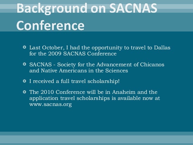Sacnas Travel Scholarship Sacnas Travel Scholarship