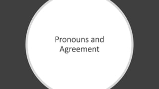 Pronouns and
Agreement
 