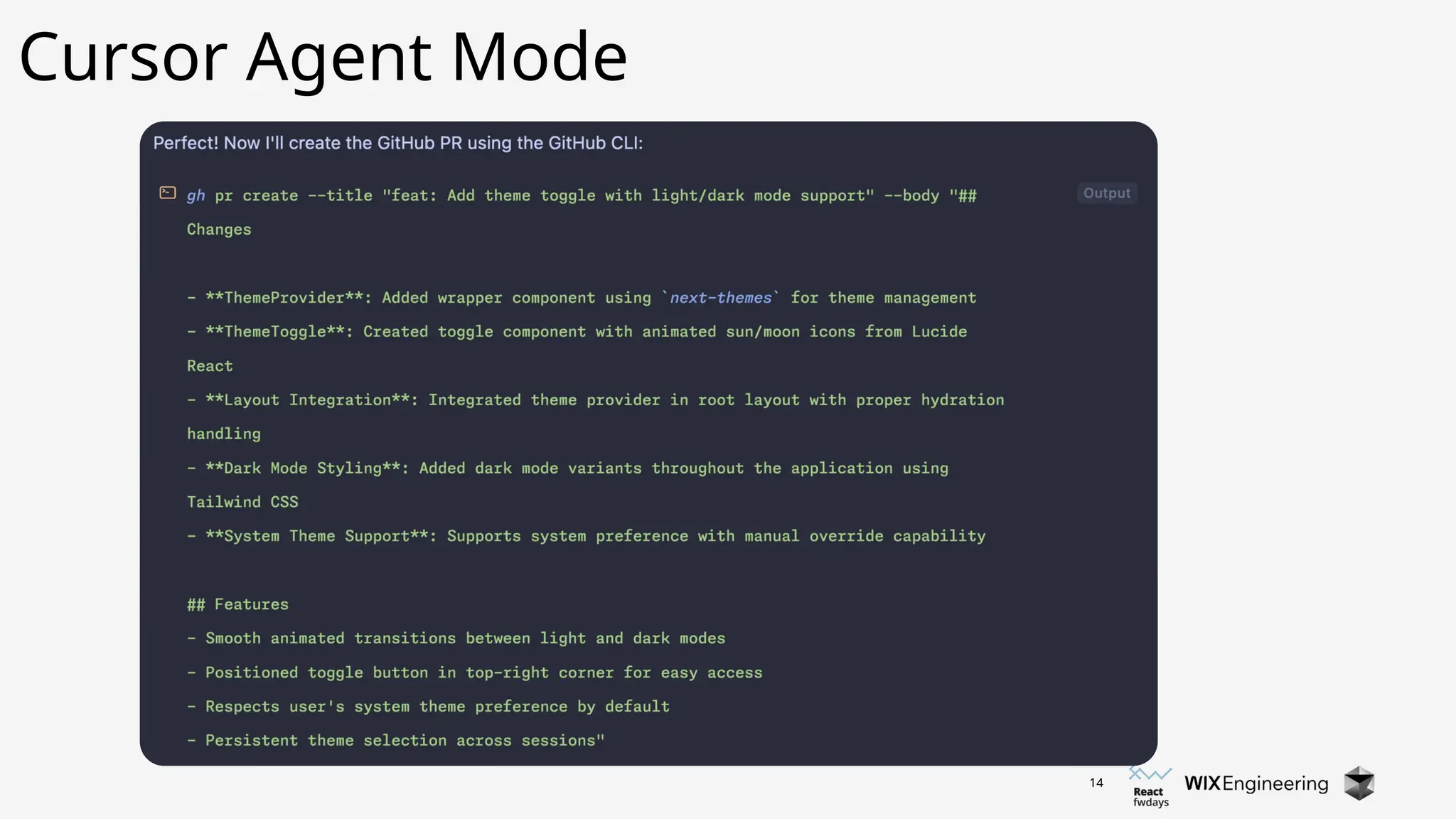 14
Cursor Agent Mode
 