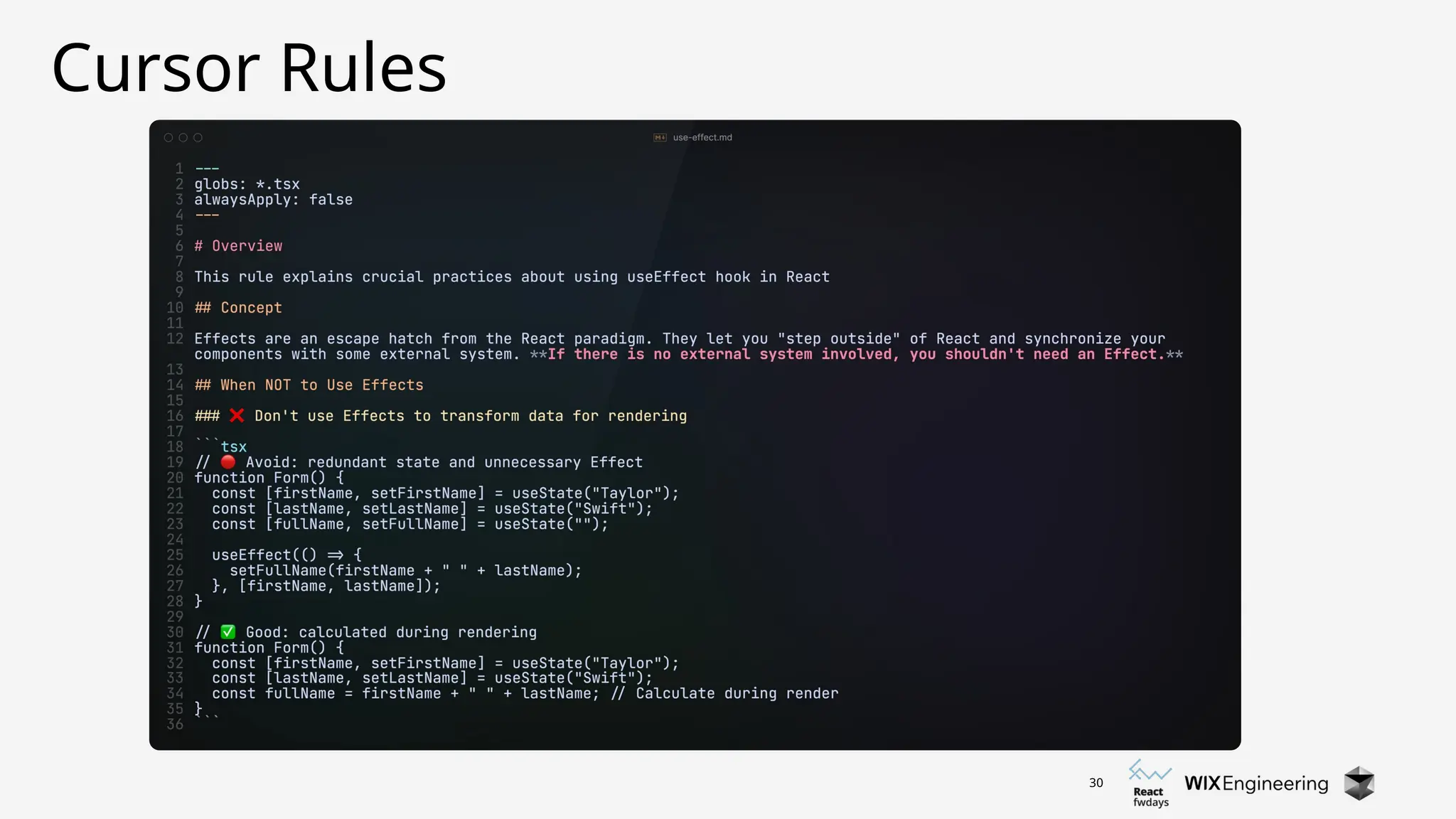 30
Cursor Rules
 