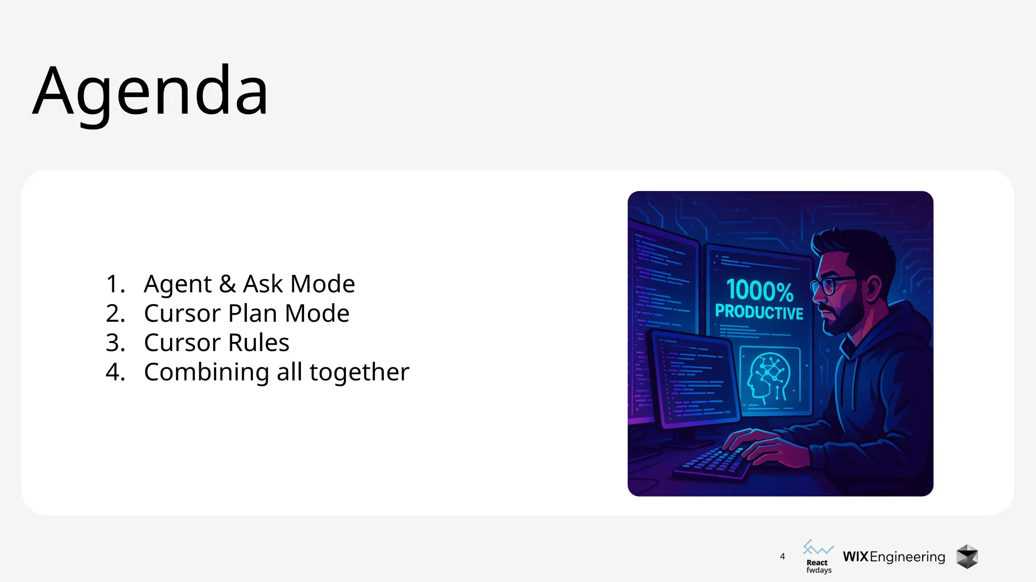 4
Agenda
1. Agent & Ask Mode
2. Cursor Plan Mode
3. Cursor Rules
4. Combining all together
 