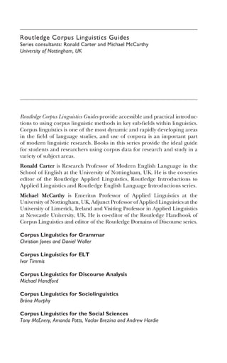 (Ebook) Corpus linguistics for grammar: a guide for research by ...