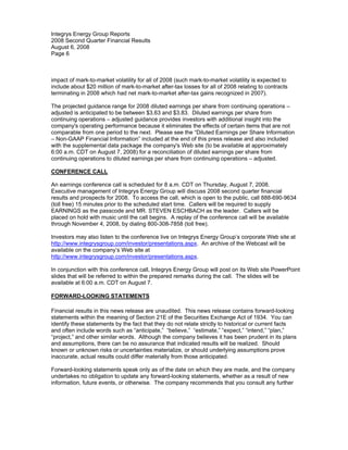 .integrysgroup 08/07/2008_supplementaldata