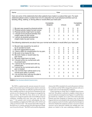 Psfs Back Pain Example Manual Physical Therapy Of The Spine Kenneth A Olson | PDF
