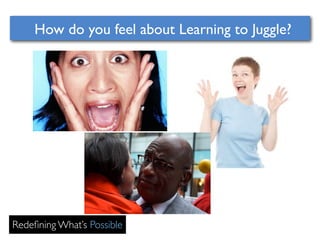 How do you feel about Learning to Juggle? 
Redefining What’s Possible 
 