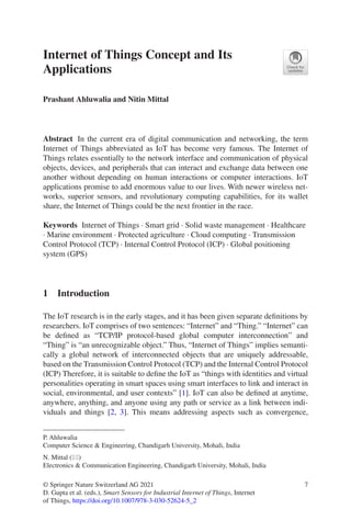 Smart Sensors For Industrial Internet Of Things Deepak Gupta | PDF
