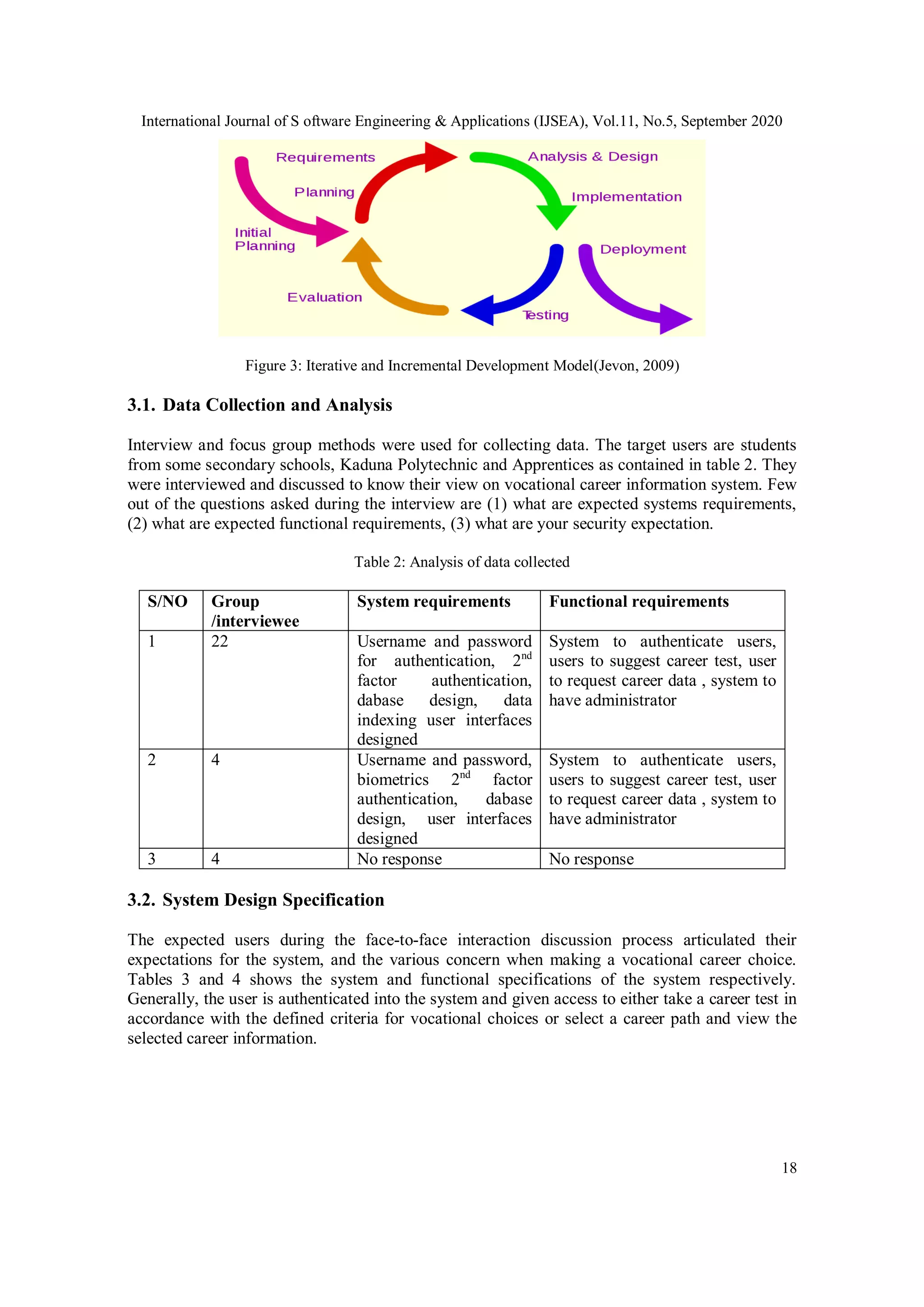 ITERATIVE AND INCREMENTAL DEVELOPMENT ANALYSIS STUDY OF VOCATIONAL ...