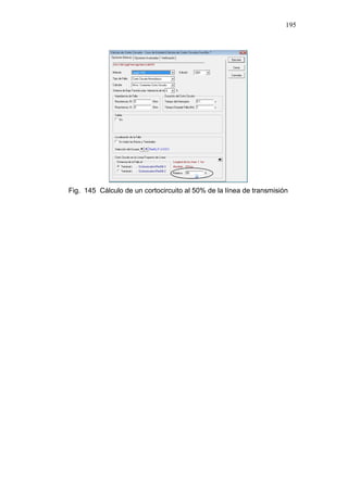 195
Fig. 145 Cálculo de un cortocircuito al 50% de la línea de transmisión
 