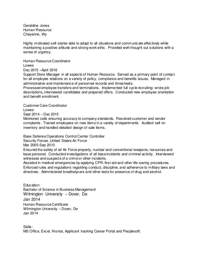lowes resume