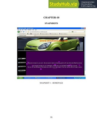 CHAPTER-10
SNAPSHOTS
SNAPSHOT 1 : HOMEPAGE
31
 
