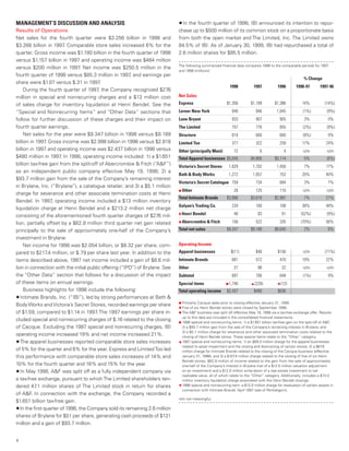 limited brands annual report 1998_mda