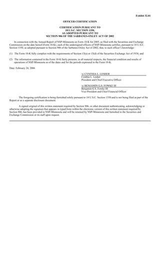 xcel energy NSP-MN_2005_10K