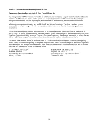 xcel energy 2007 NSP-WI10-K