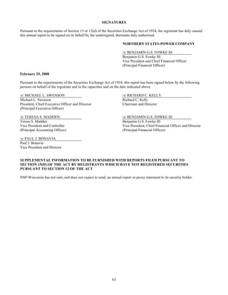 xcel energy 2007 NSP-WI10-K