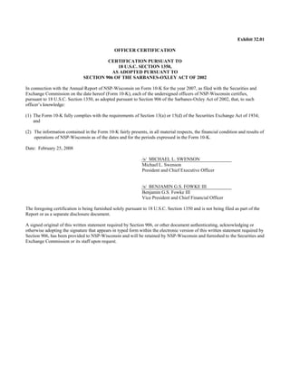 xcel energy 2007 NSP-WI10-K