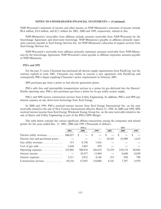 xcel energy utility subsidiaries 200110-k