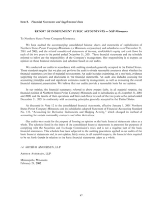 xcel energy utility subsidiaries 200110-k