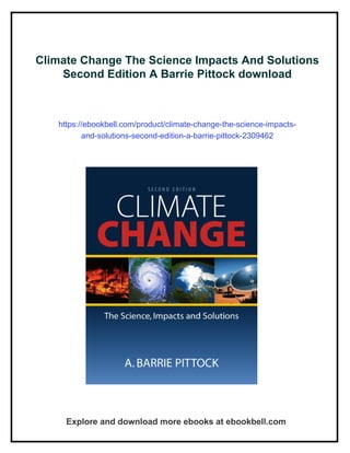 Climate Change The Science Impacts And Solutions Second Edition A ...