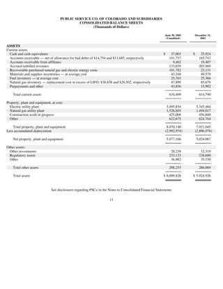 xcel energy 10q 2q03_util