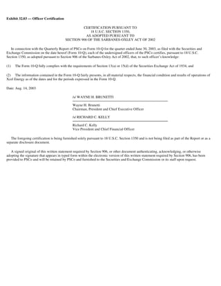 xcel energy 10q 2q03_util